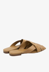 Stitched Leather Slides