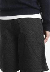 Patterned Denim Shorts