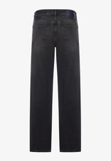Washed Straight-Leg Jeans