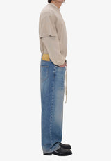 Washed Straight-Leg Jeans
