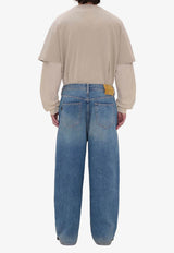Washed Straight-Leg Jeans