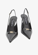 90 Logo-Plaque Slingback Pumps