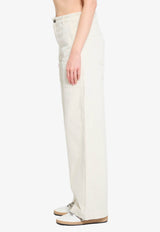 Stitched Straight-Leg Pants