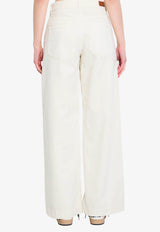 Stitched Straight-Leg Pants