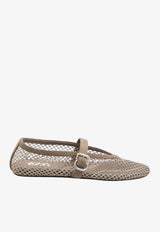 Alaïa Crystal Mesh Fishnet Ballet Flats Silver AA3A029A023--210