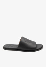 Loewe Anagram Calf Leather Slides Black M616465X22--1100