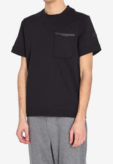 Moncler Leather-Trimmed T-shirt Black L10918C00050-89BD5-999