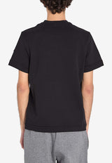 Moncler Leather-Trimmed T-shirt Black L10918C00050-89BD5-999
