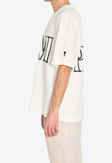AMI PARIS Maxi Logo Print Oversized T-shirt Cream UTS380-726-136