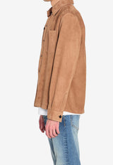 Arma Suede Leather Overshirt Brown 001G261003--MOCHA