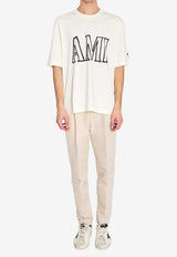 AMI PARIS Maxi Logo Print Oversized T-shirt Cream UTS380-726-136