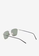 Saint Laurent Navigator Logo Sunglasses Black 862858-Y9973-8130