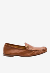 Versace Medusa Leather Loafers Brown 1023322-1A17346-1N87J