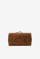 Saint Laurent Large Sac De Jour Suede Top Handle Bag Brown 861230-1U80W-2916