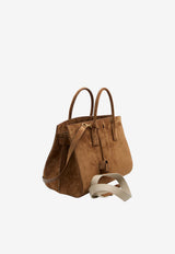 Saint Laurent Large Sac De Jour Suede Top Handle Bag Brown 861230-1U80W-2916