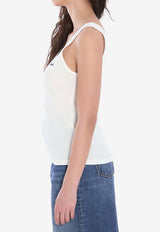 Chloé Logo Embroidered Tank Top White CH25SJH12180--101