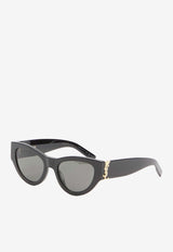 Saint Laurent Cassandre Cat-Eye Sunglasses Gray 671762-Y9901-1000