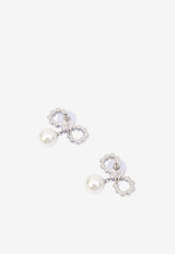 Self-Portrait Pearl Bow Earrings White SS26606EP--PEARL