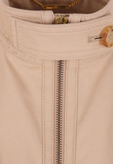 Chloé Gathered Boule Cropped Jacket Beige CH26SVE20140--26A