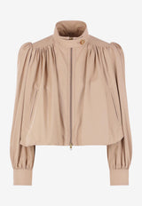 Chloé Gathered Boule Cropped Jacket Beige CH26SVE20140--26A