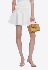 Self-Portrait Pointelle Knit Mini Skirt White SS26063SKW--WHITE