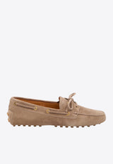 Tod's Gommino Suede Boat Loafers Taupe XXW22L0JZ80-M8W-C413