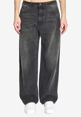 Straight-Leg Washed Jeans