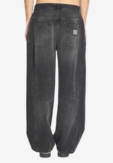 Straight-Leg Washed Jeans