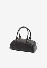 Leather Bowling Top Handle Bag