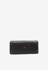 Leather Bowling Top Handle Bag