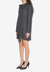 Printed Silk Twill Mini Dress