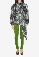 Printed Silk Twill Blouse