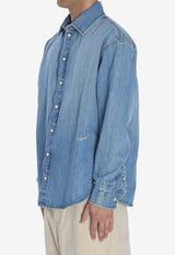 Denim Shirt with Embroidered-Signature