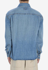 Denim Shirt with Embroidered-Signature