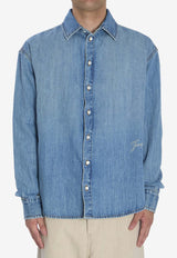 Denim Shirt with Embroidered-Signature