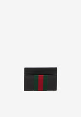 Gucci Web-Stripe Leather Cardholder Black 867277-AAGIT-1053