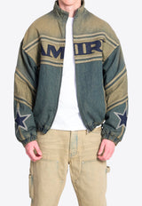 Amiri Paneled Denim Bomber Jacket Blue AMOUJA1039--594