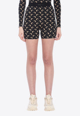 Marine Serre Moon Print Cycling Shorts Black WSH007AC-JER0001-IT99