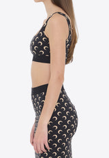 Marine Serre Moon Print Sports Top Black WUW055BC-JER0001-IT99