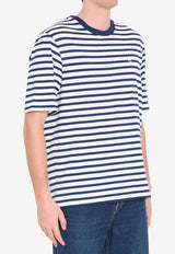 AMI PARIS Boxy Striped T-shirt Blue UTS374-JE0210-A044