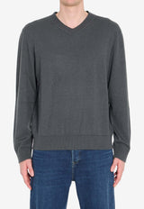 The Row Mamphis V-neck Sweater Gray 1278-Y985-GSL