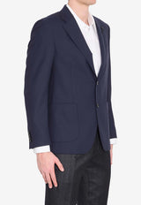 Lardini Single-Breasted Wool Blazer Blue PA5816E-CN64424-850