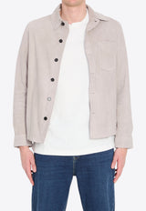 Arma Suede Long-Sleeved Overshirt Gray 001G261003--GREY