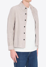 Arma Suede Long-Sleeved Overshirt Gray 001G261003--GREY