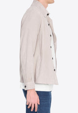 Arma Suede Long-Sleeved Overshirt Gray 001G261003--GREY