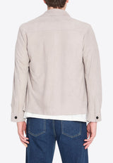 Arma Suede Long-Sleeved Overshirt Gray 001G261003--GREY