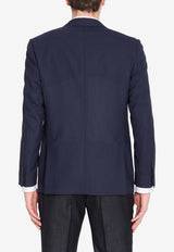 Lardini Single-Breasted Wool Blazer Blue PA5816E-CN64424-850
