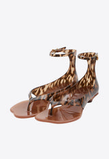 Chloé Leopard Print Jelly Sandals Brown CH26U09VYF--296