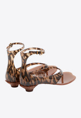 Chloé Leopard Print Jelly Sandals Brown CH26U09VYF--296