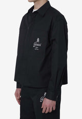 Gucci Logo Twill Overshirt Blue 851711-ZAQH5-4440